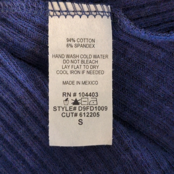 NWT Blu Pepper Ribbed Navy Shift Henley Dress - Picture 6 of 6